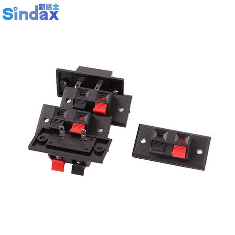 Sindax 5pcs 2 웨이 푸시 릴리스 커넥터 플레이트 앰프 스피커 터미널 스트립 블록